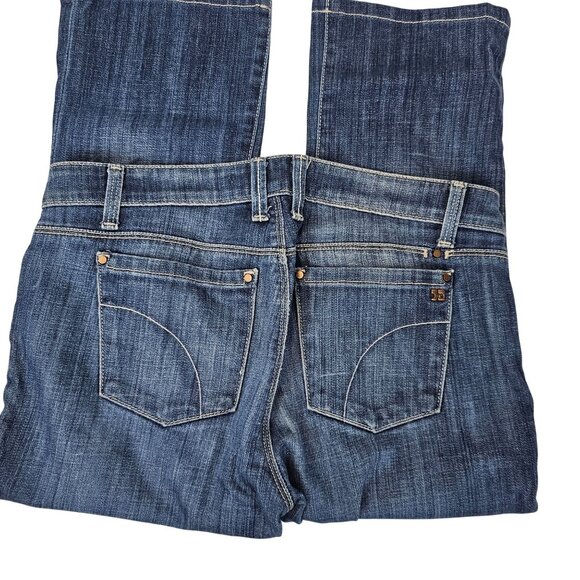 Womens Petite Fit W27 Blue Medium Washed Denim Capri Mom Normcore Casual Jeans - Picture 4 of 16